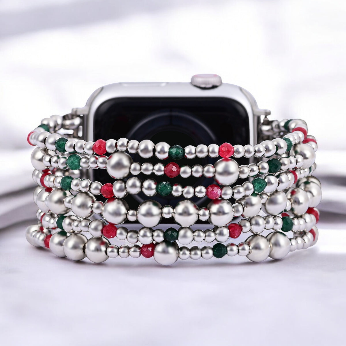 Christmas Silver Magic Stretch Apple Watch Strap