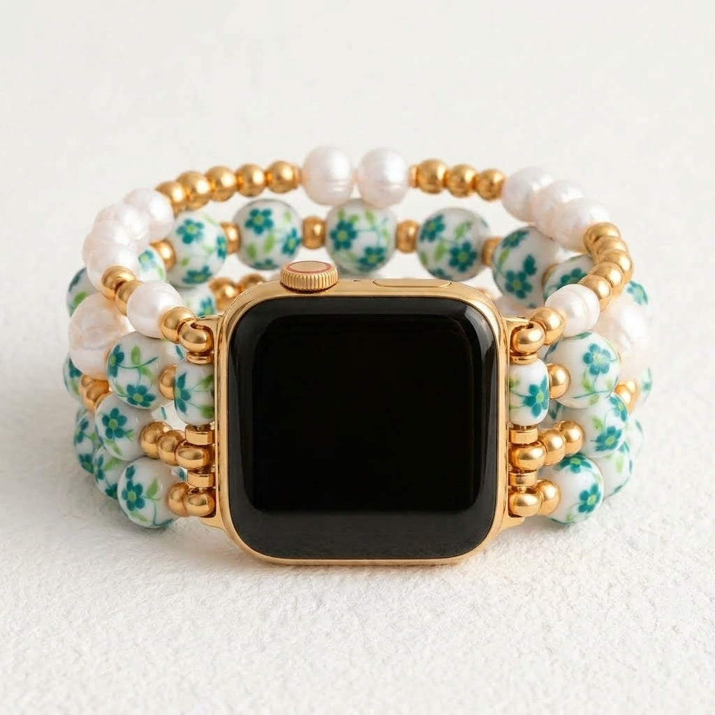 Porcelain Garden Emerald Grove Apple Watch Strap