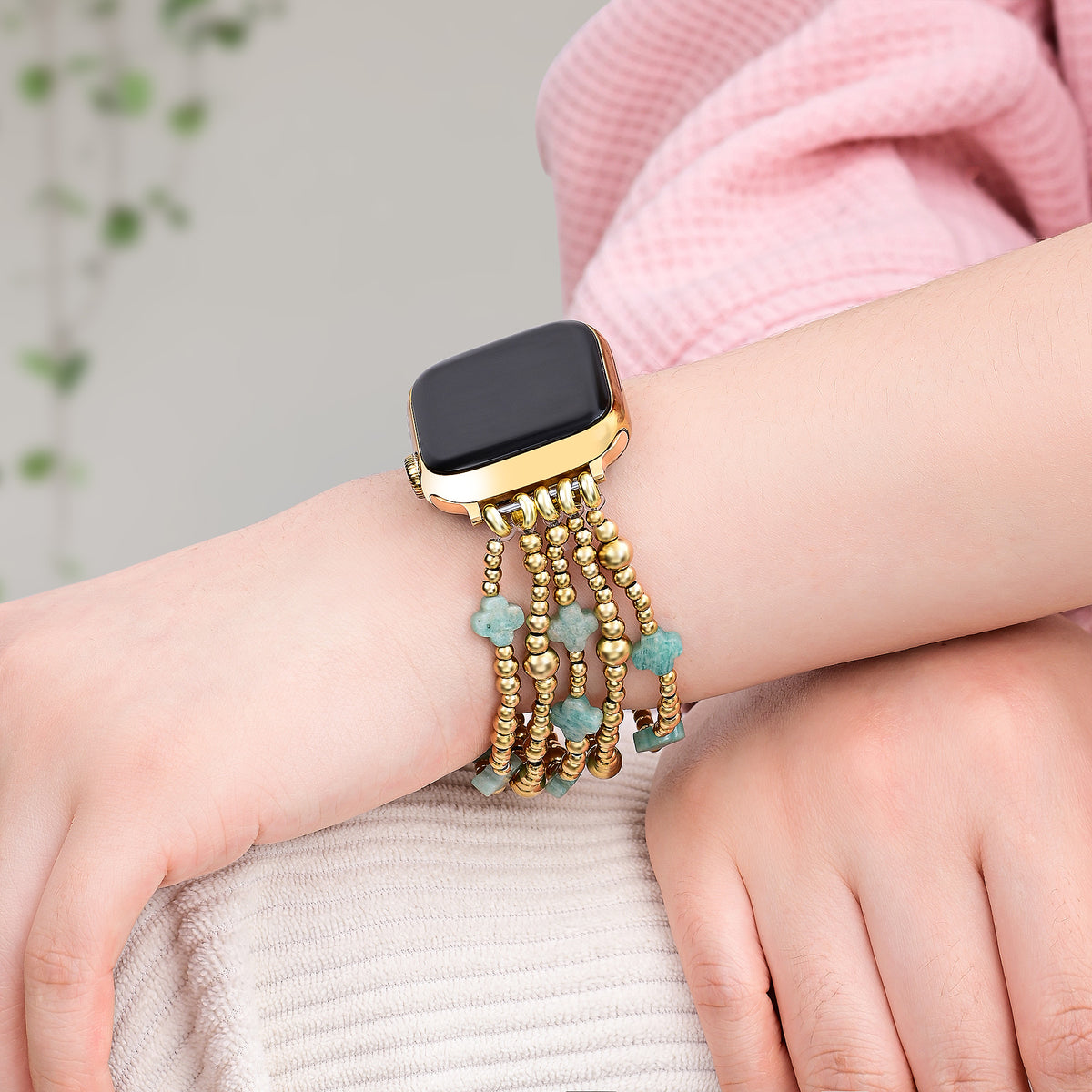 Serene Blue Cross Stretch Apple Watch Strap