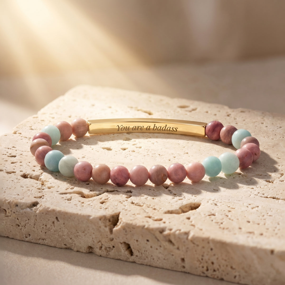 Secret Message Pastel Stone Bracelet