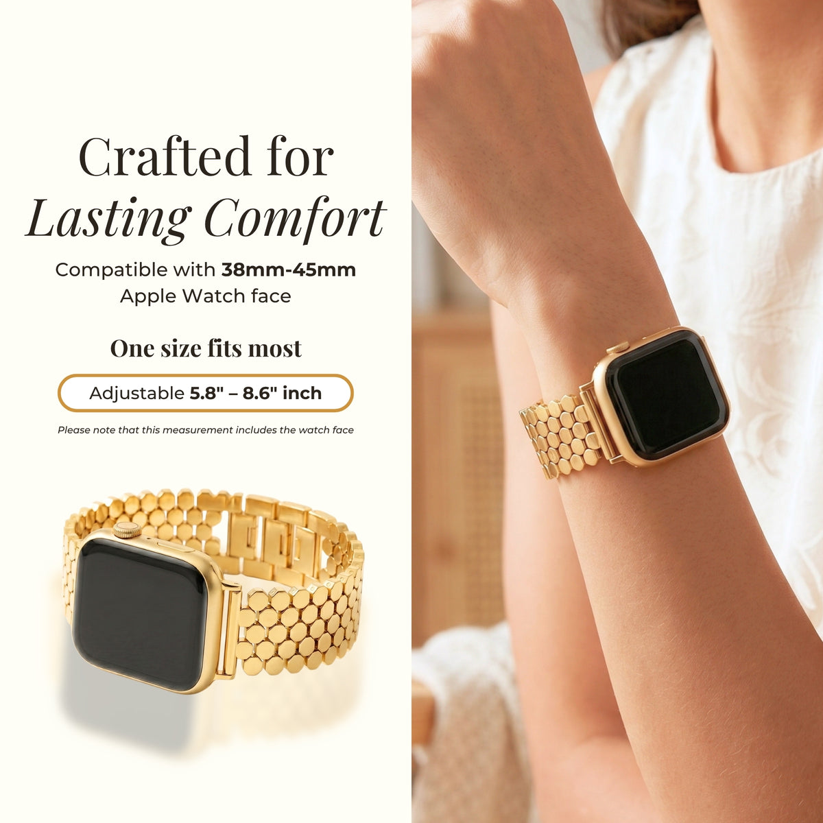 Golden Honeycomb Luxury Apple Watch Strap