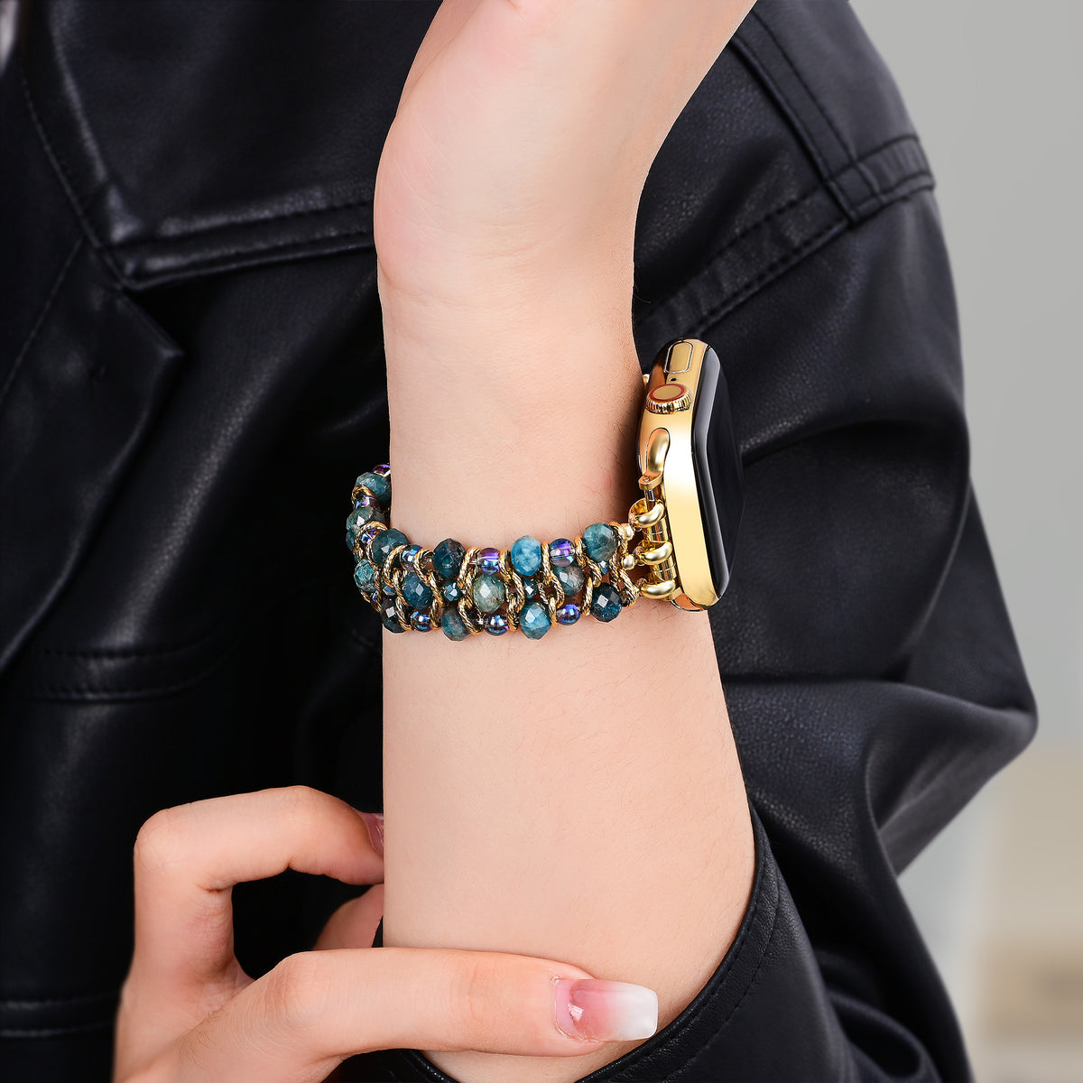 Crystal Shores Braided Stretch Apple Watch Strap