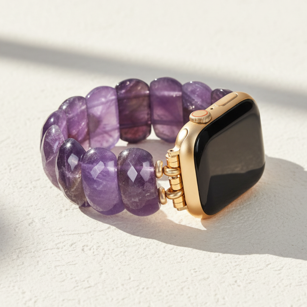 Healing Amethyst Protection Stretch Apple Watch Strap