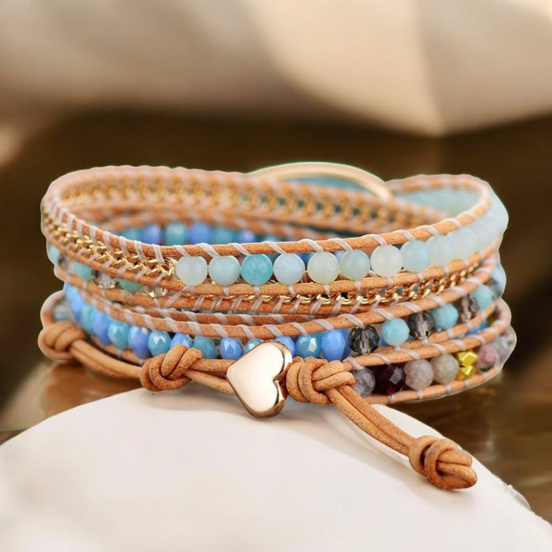 Healing Amazonite Protection Wrap Bracelet