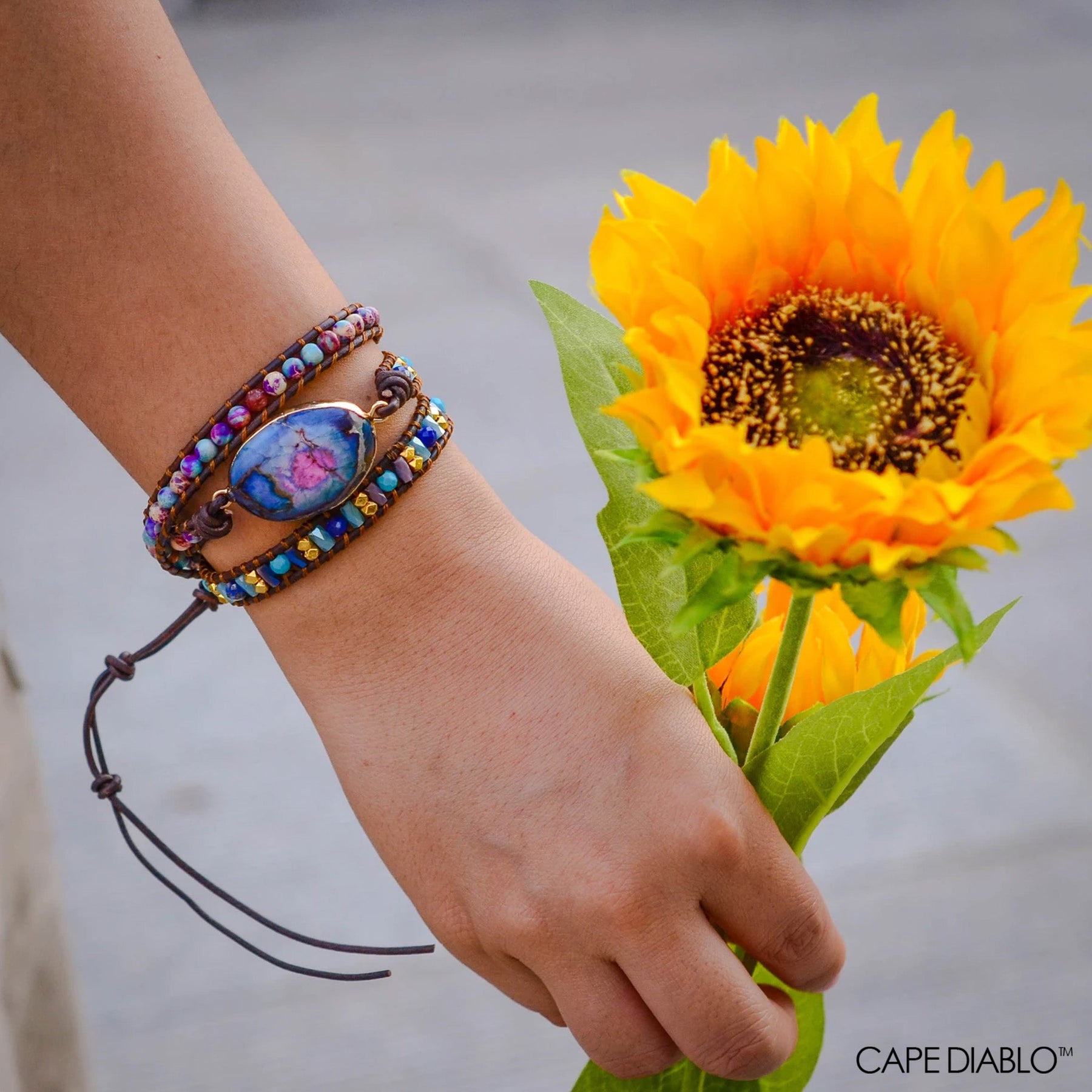 Intense Emperor Jasper Wrap Bracelet - Cape Diablo