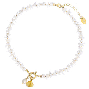 Coastal Shell Pearl Necklace