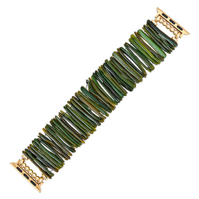 Gold Olive Demure Stretch Apple Watch Strap