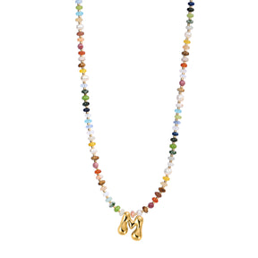 Vibrant Gem Initial Bubble Necklace