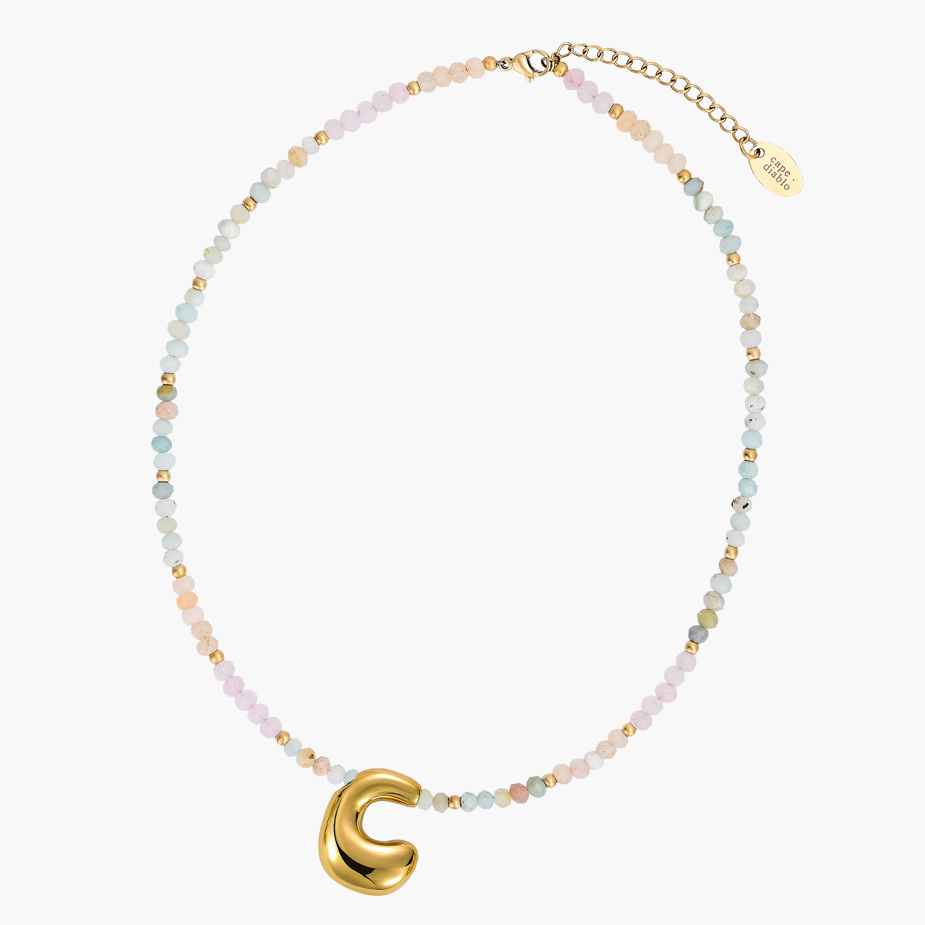 Pastel Bubble Initial Necklace