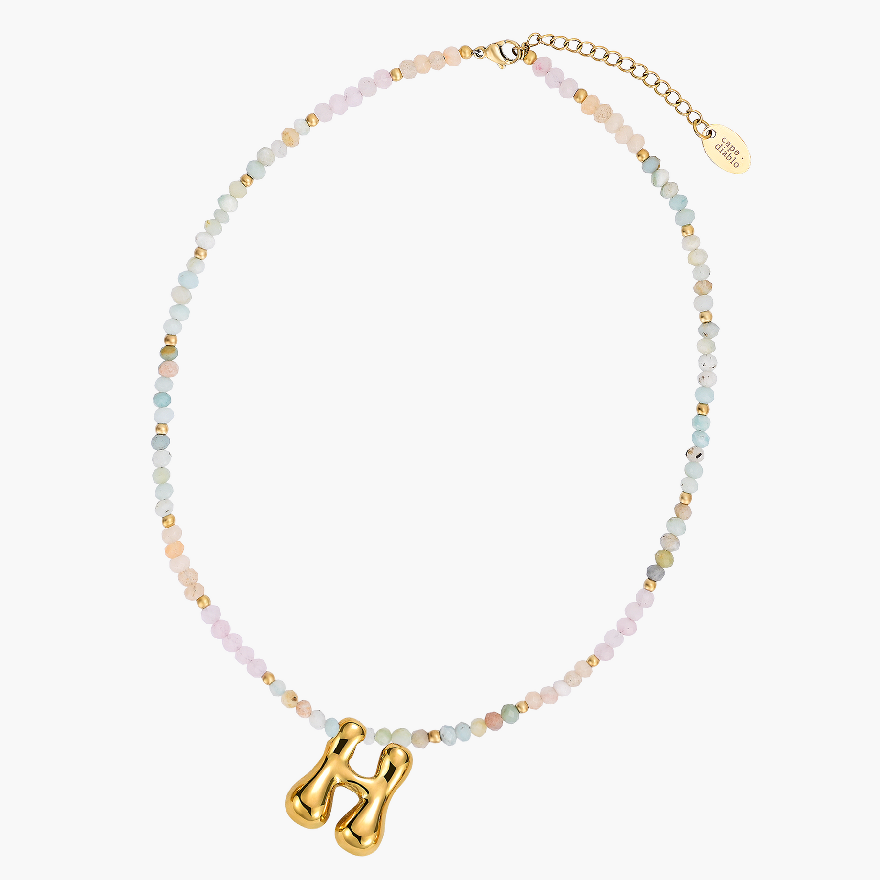 Pastel Bubble Initial Necklace