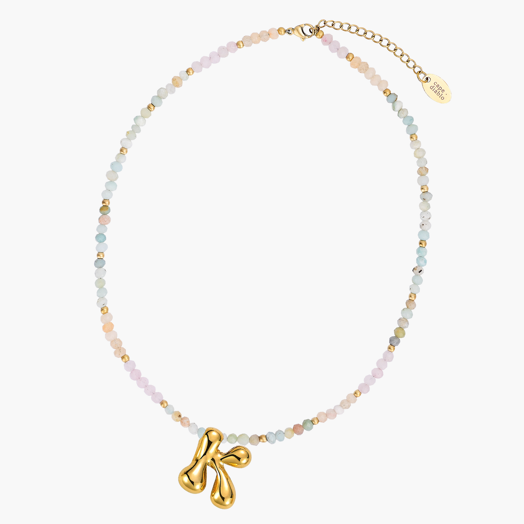 Pastel Bubble Initial Necklace