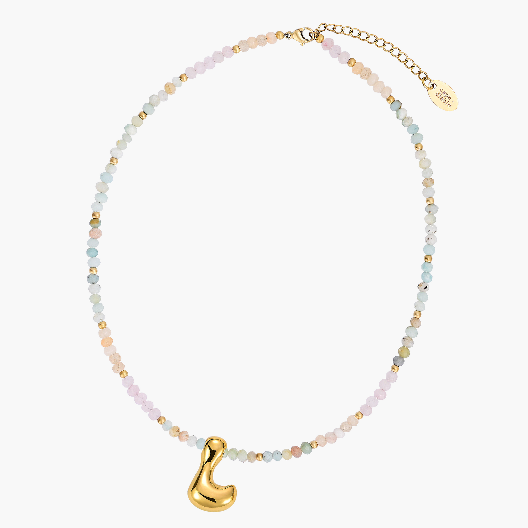 Pastel Bubble Initial Necklace