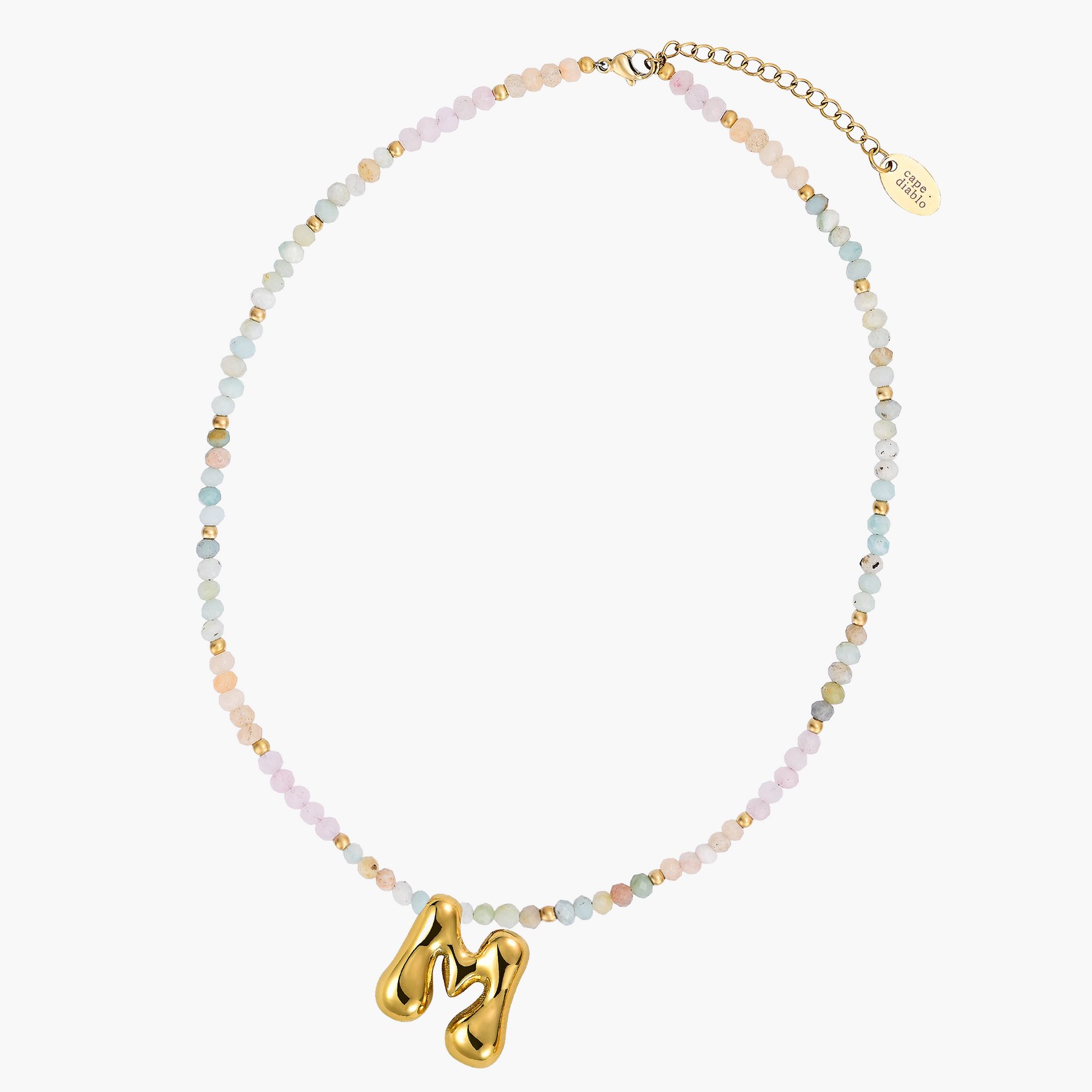 Pastel Bubble Initial Necklace