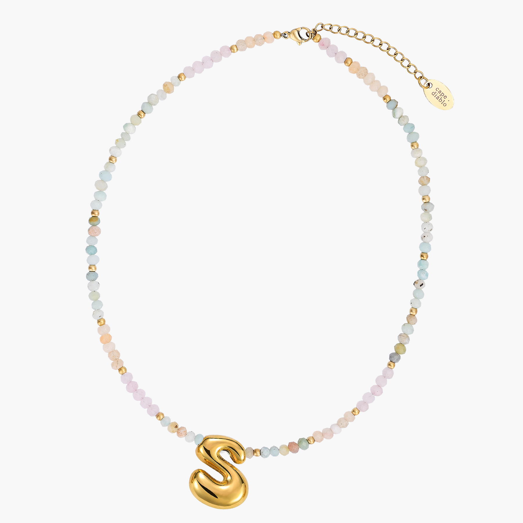 Pastel Bubble Initial Necklace