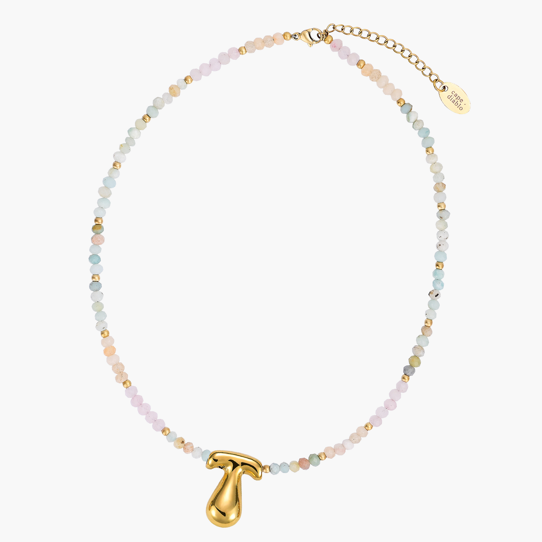 Pastel Bubble Initial Necklace