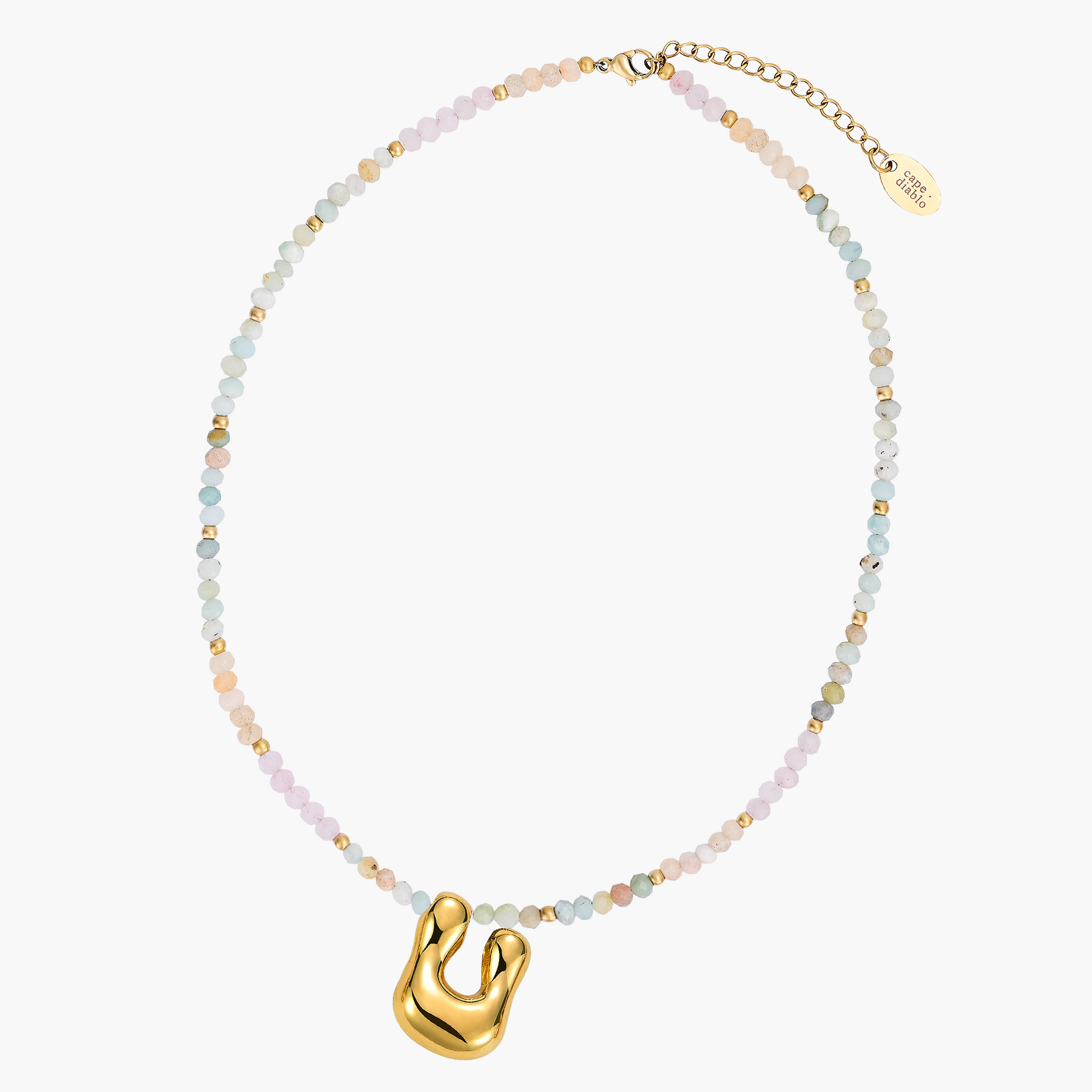 Pastel Bubble Initial Necklace