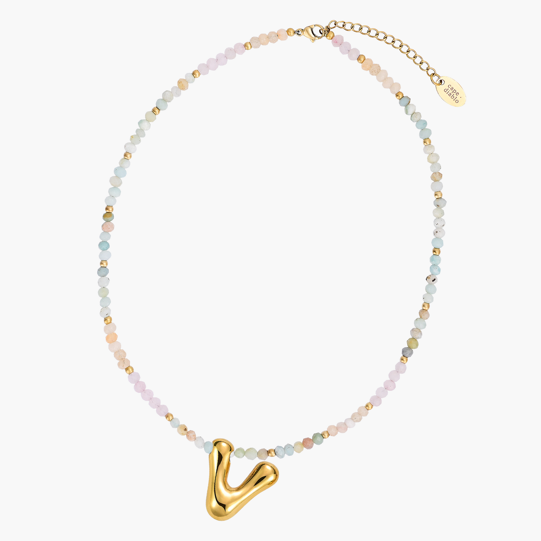 Pastel Bubble Initial Necklace