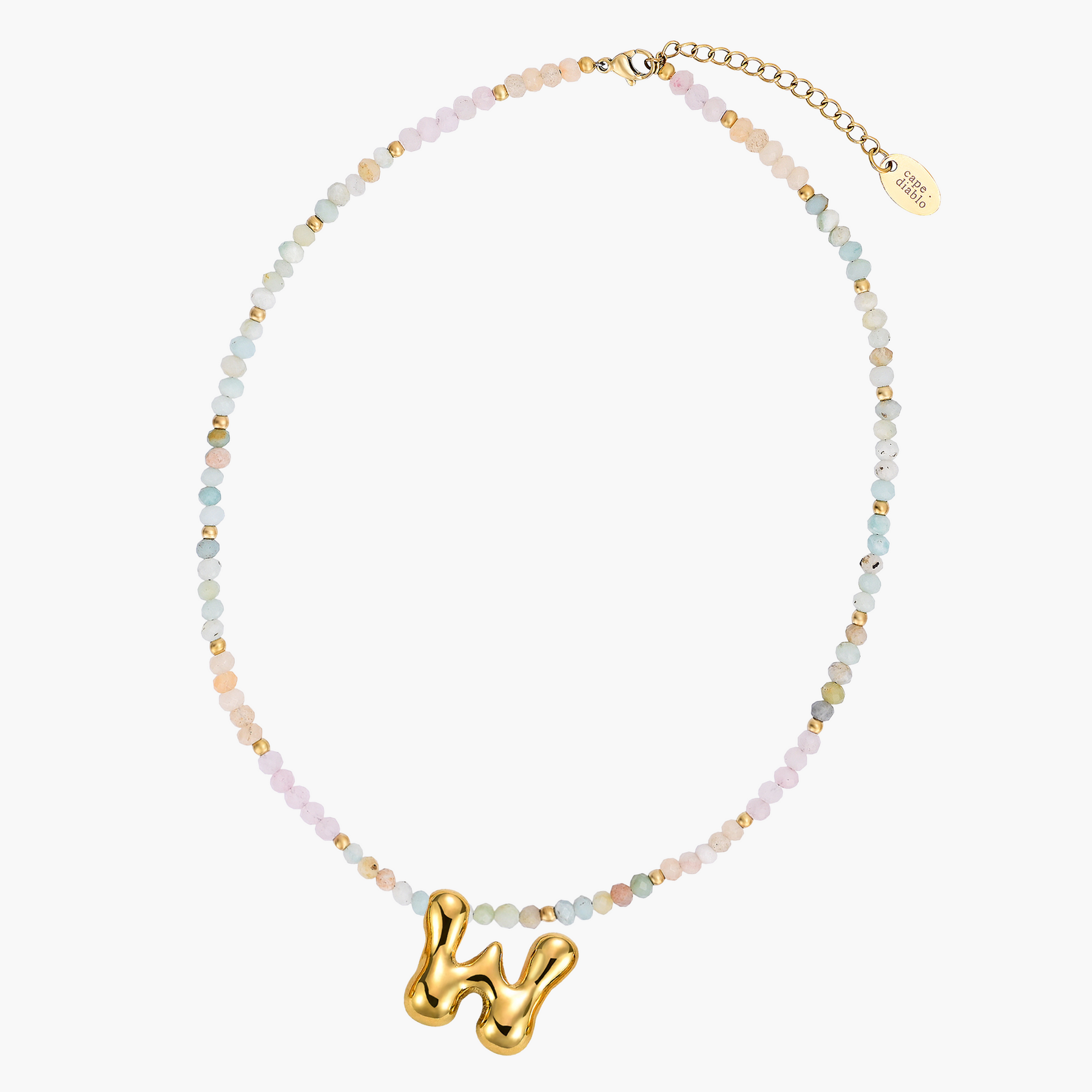 Pastel Bubble Initial Necklace
