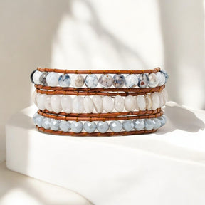 White Harmony Artisan Wrap Bracelet