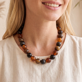 Chunky Brown Beaded Necklace