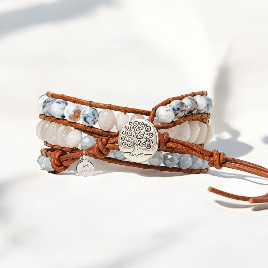 White Harmony Artisan Wrap Bracelet