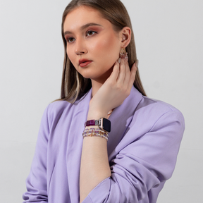 Amethyst Aura Agate Stretch Apple Watch Strap