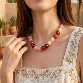 Chunky Rose Beaded Necklace
