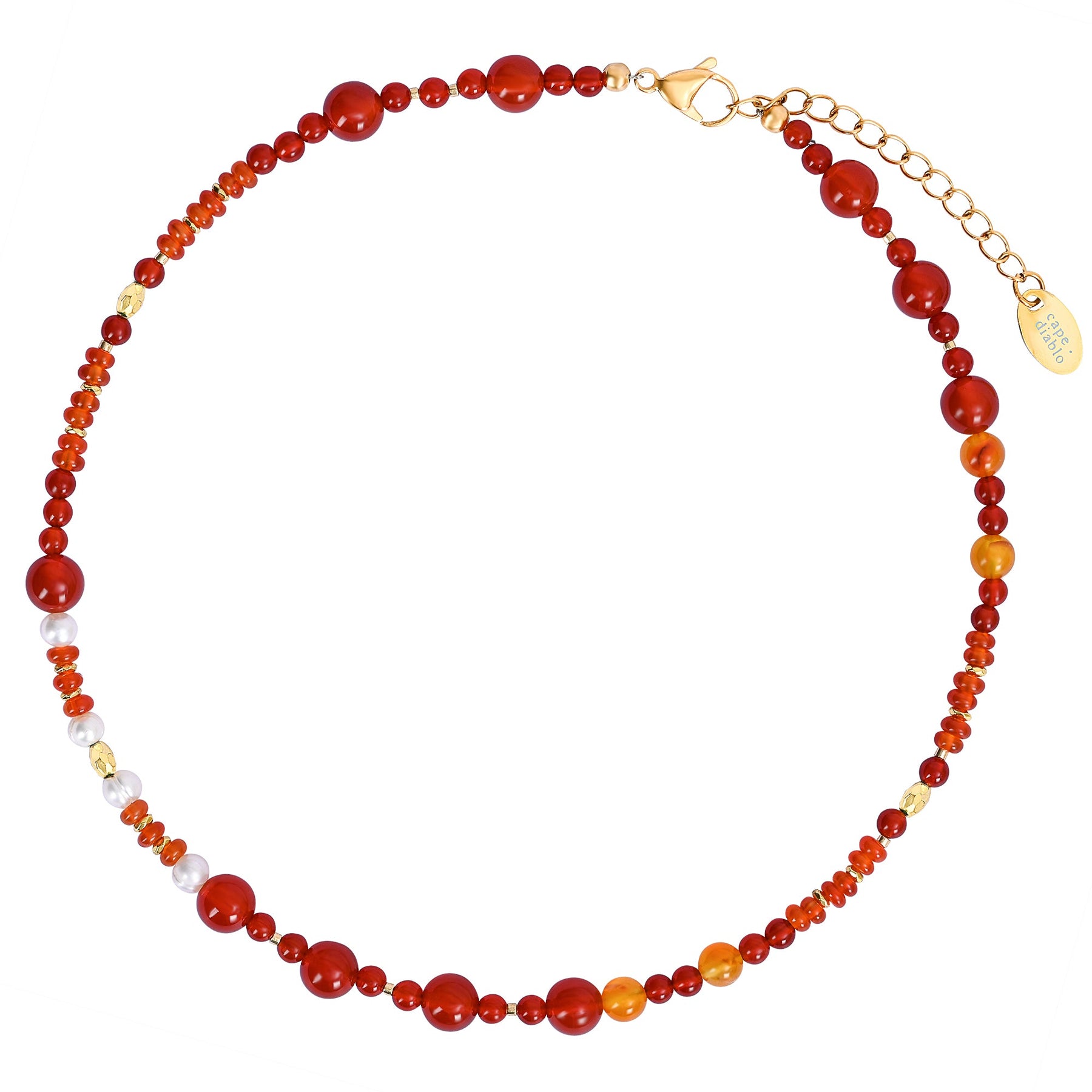 Red Agate & Pearl Harmony Necklace