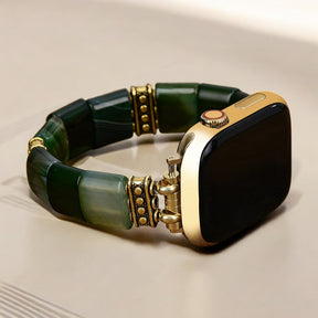 Evergreen Serenity Agate Stretch Apple Watch Strap