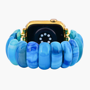 Blue Lagoon Agate Stretch Apple Watch Strap