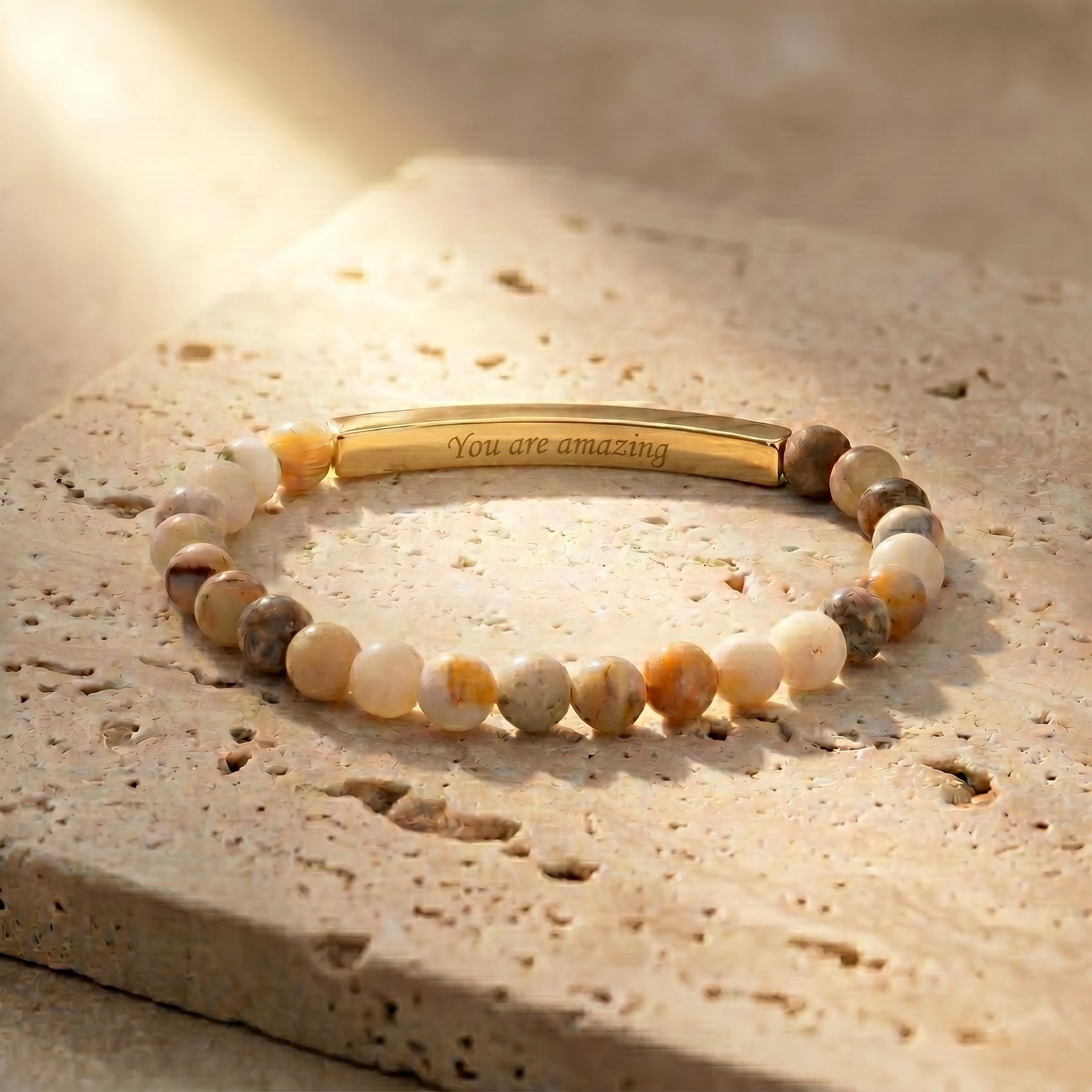 Secret Message Stone Bracelets