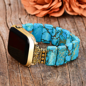 Turquoise Tibetan Jasper Stretch Apple Watch Strap