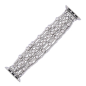 Platinum Demure Stretch Apple Watch Strap