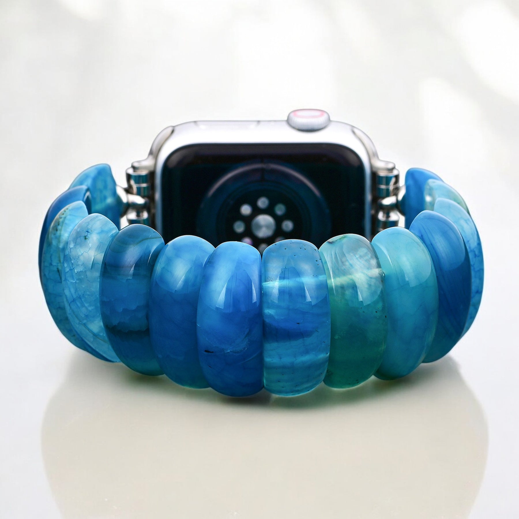 Ocean Essence Agate Stretch Apple Watch Strap