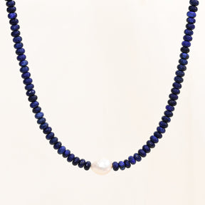 Midnight Lapis Pearl Necklace