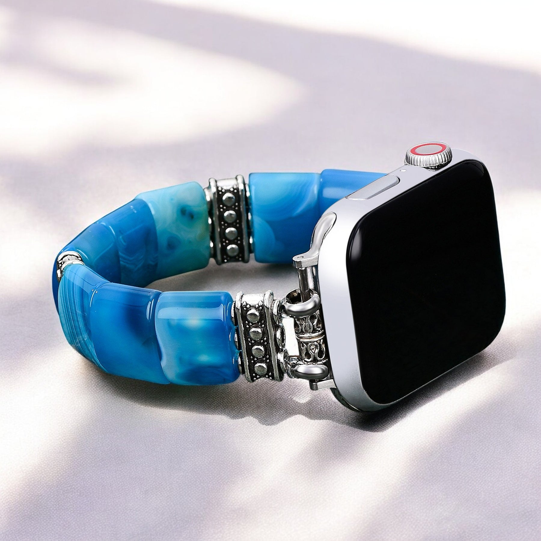 Serene Abyss Agate Stretch Apple Watch Strap