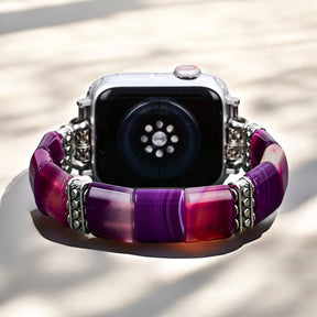 Amethyst Aura Agate Stretch Apple Watch Strap