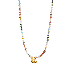 Vibrant Gem Initial Bubble Necklace