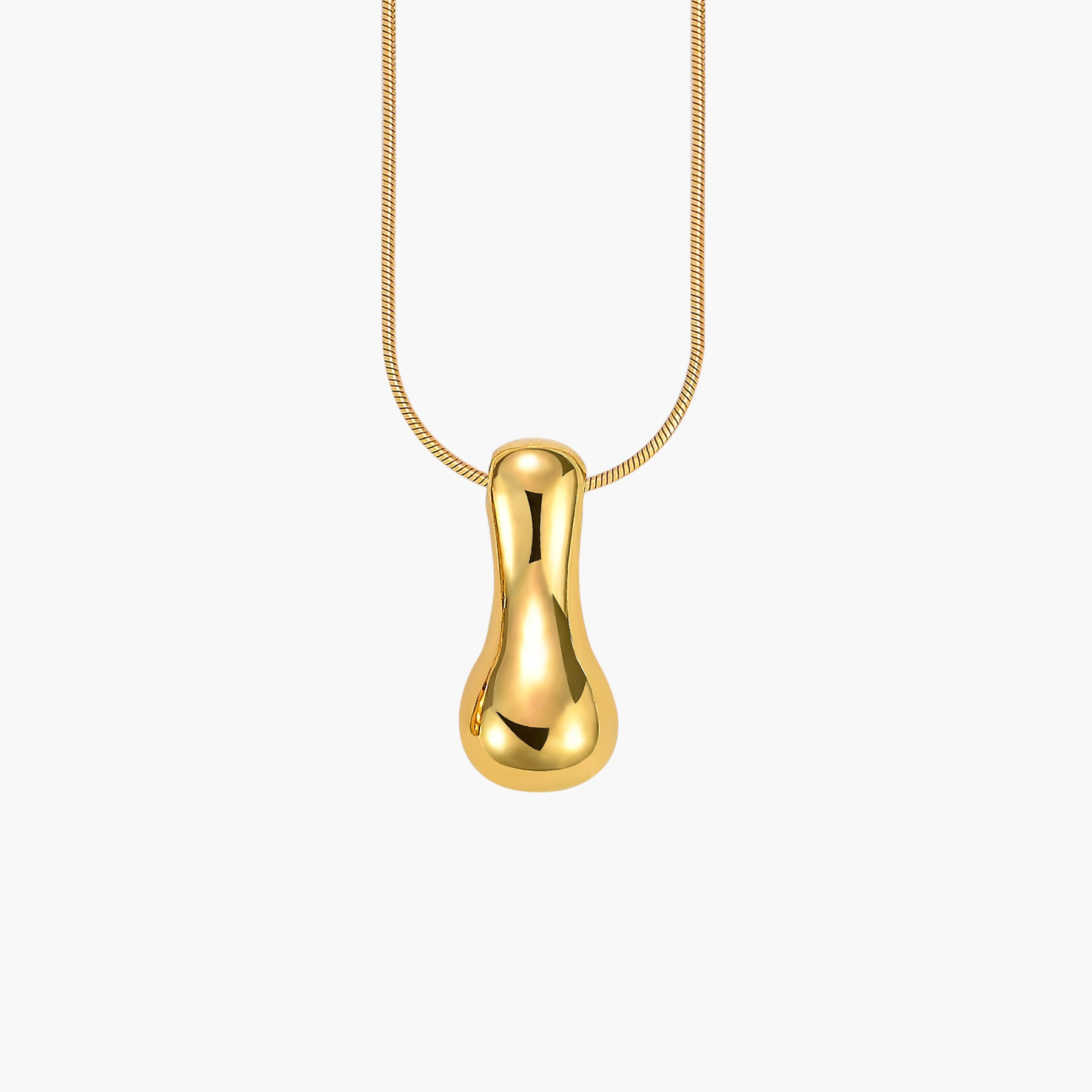 Golden Glow Bubble Letter Initial Necklace