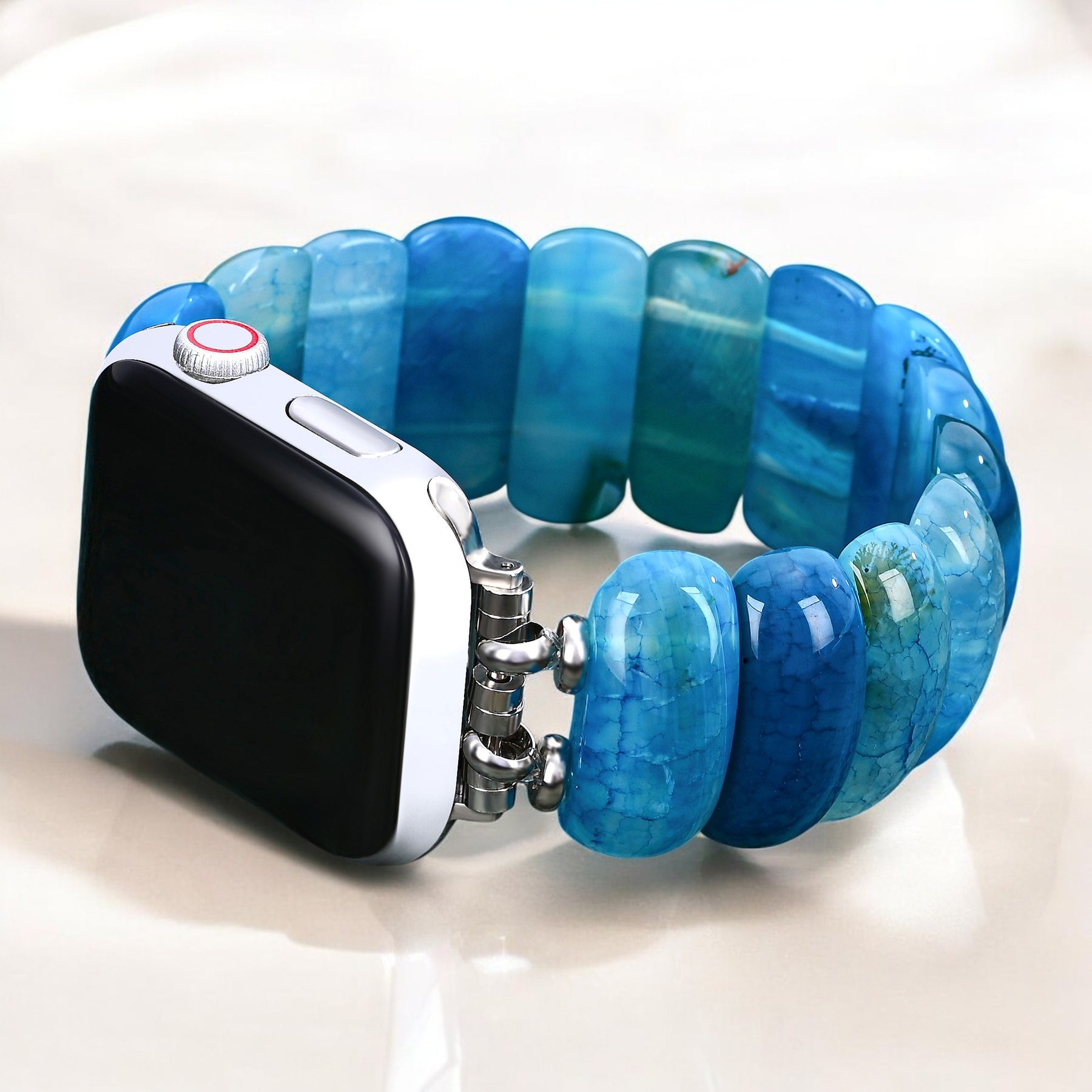 Ocean Essence Agate Stretch Apple Watch Strap