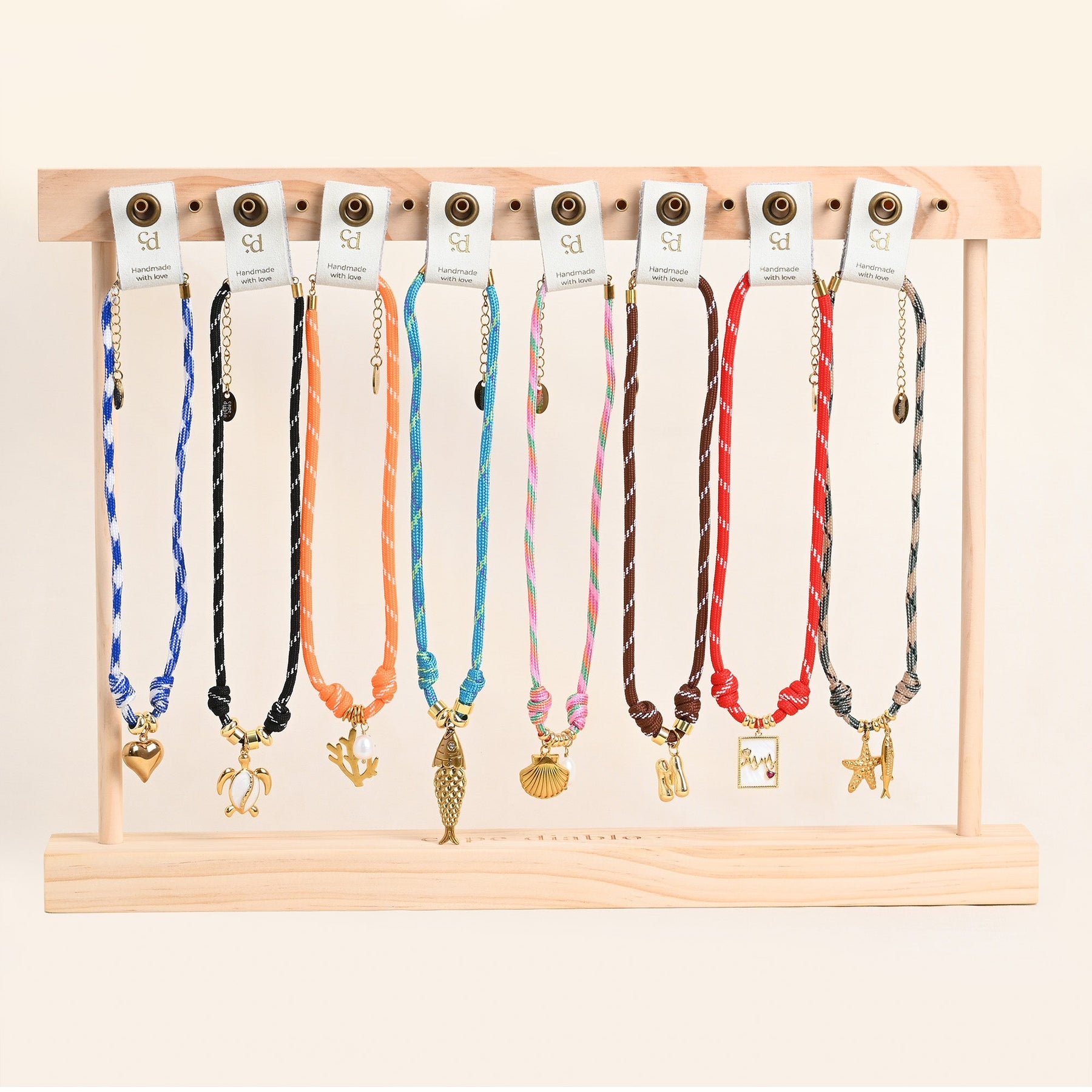 Golden Bubble Letter Rope Necklace