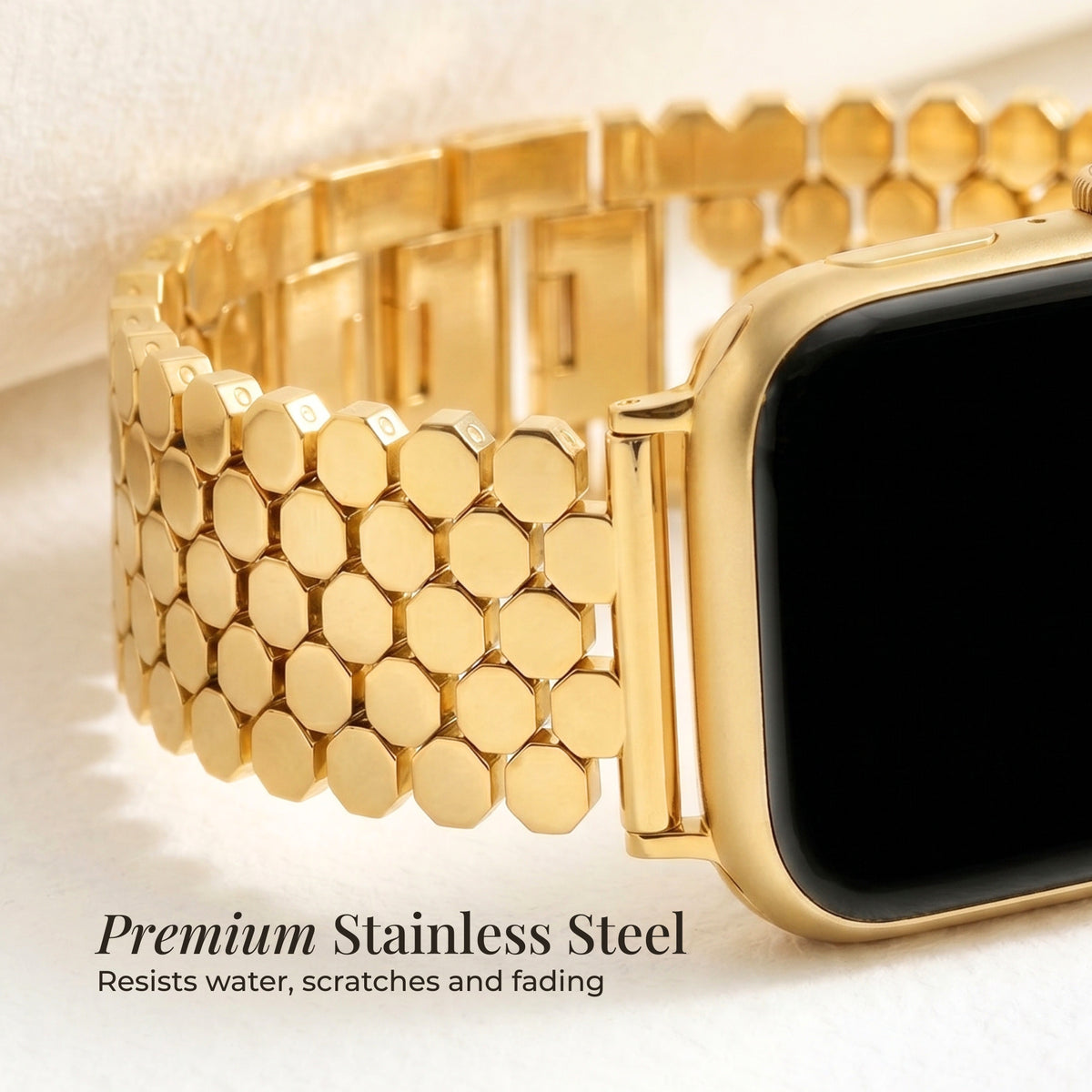 Golden Honeycomb Luxury Apple Watch Strap