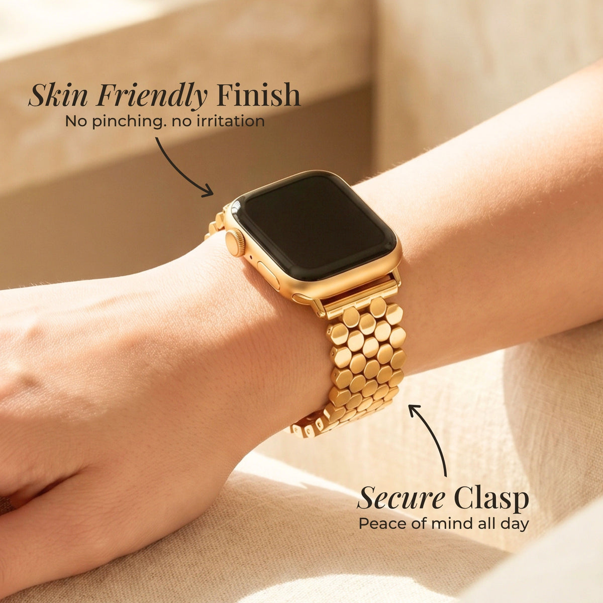Golden Honeycomb Luxury Apple Watch Strap