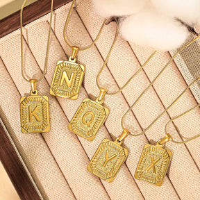 Golden Glow Initial Charm Necklace