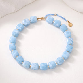 Chunky Square Bead Necklace Black