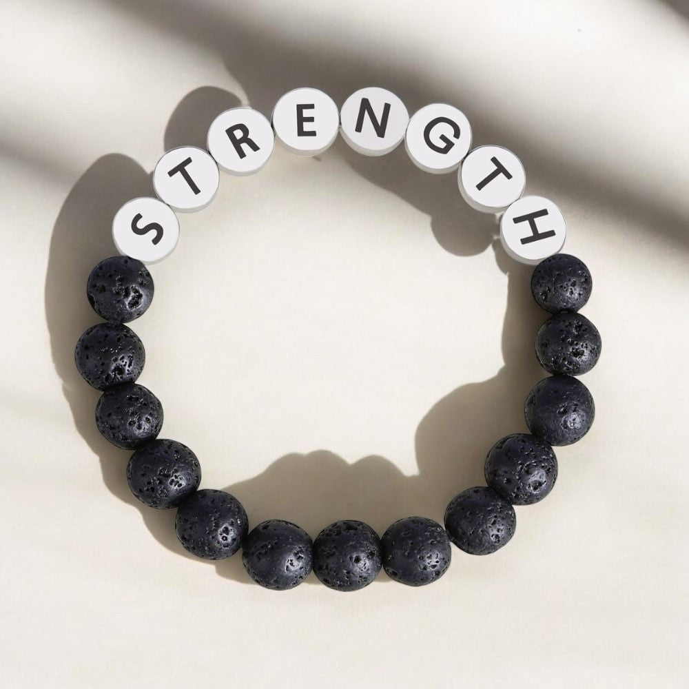 Lava Stone Strength Inspiration Bracelet