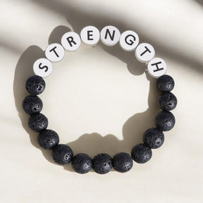 Lava Stone Strength Inspiration Bracelet