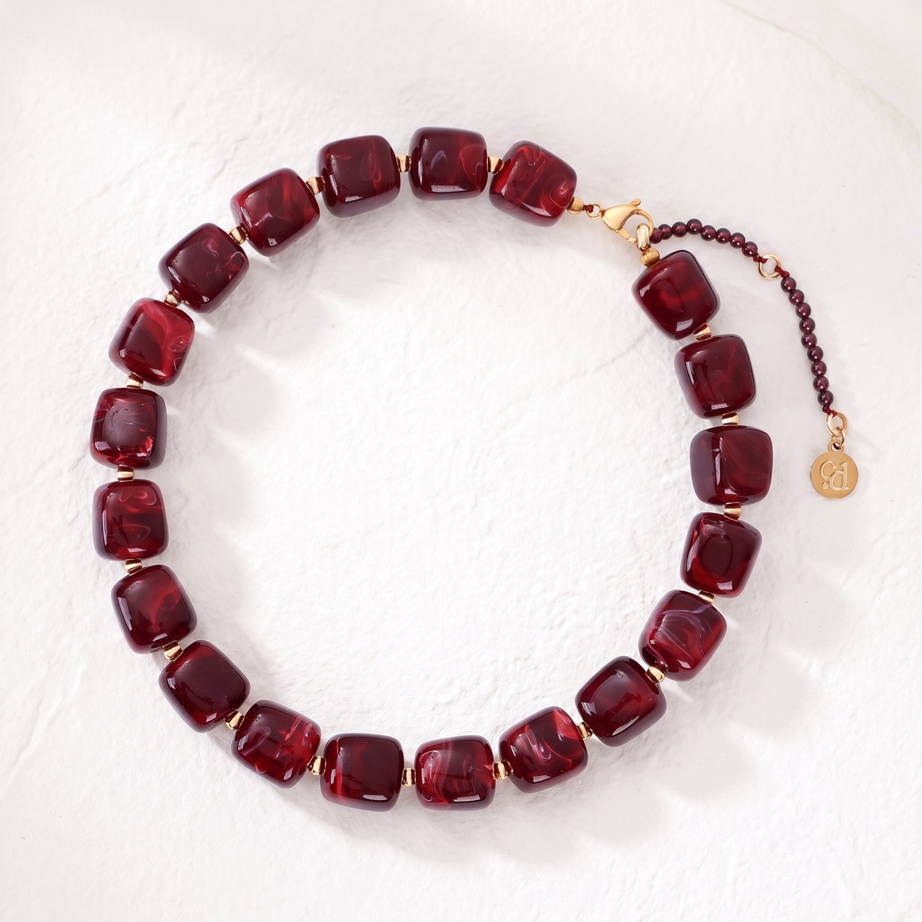 Chunky Square Bead Necklace Black