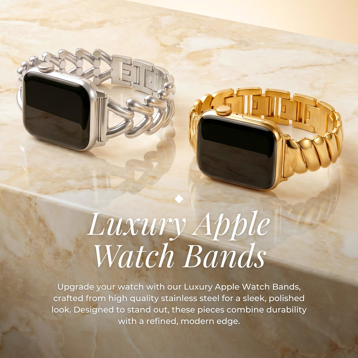 Silver Honeycomb Luxury Apple Watch Strap