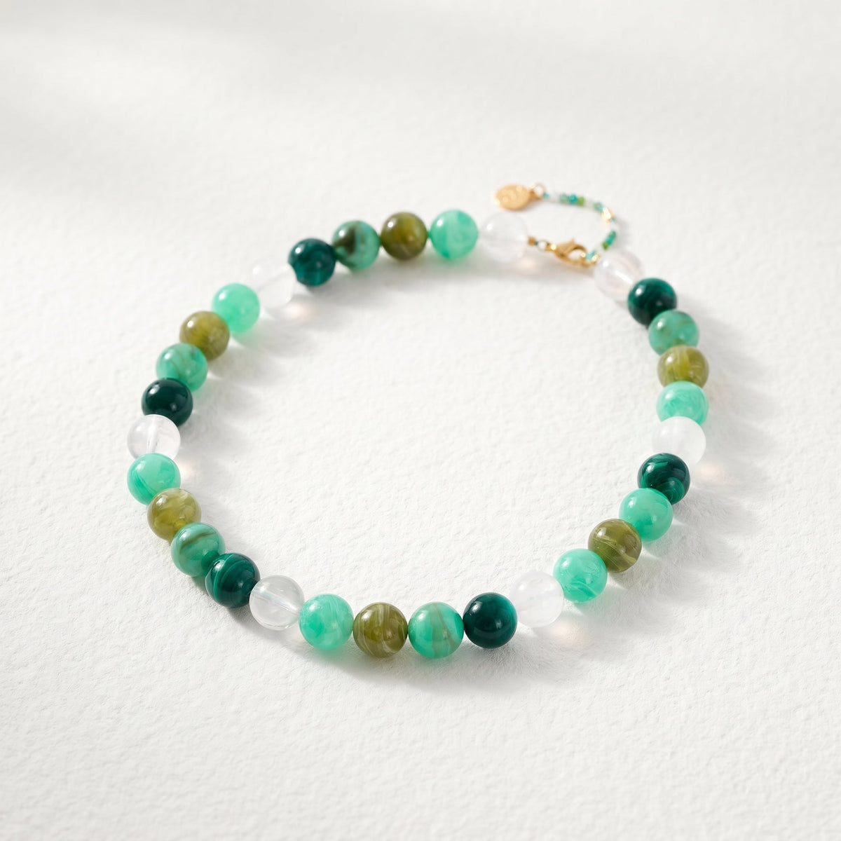 Chunky Green Beaded Necklace